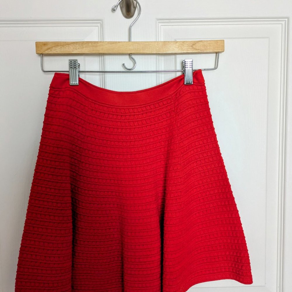 Theory A Line Viscose Skirt Red Size P